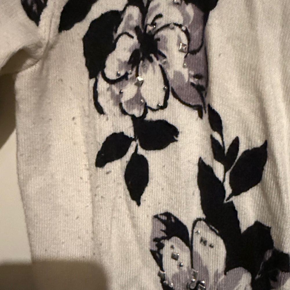 White House Black Market Holiday Floral Cardigan View 5